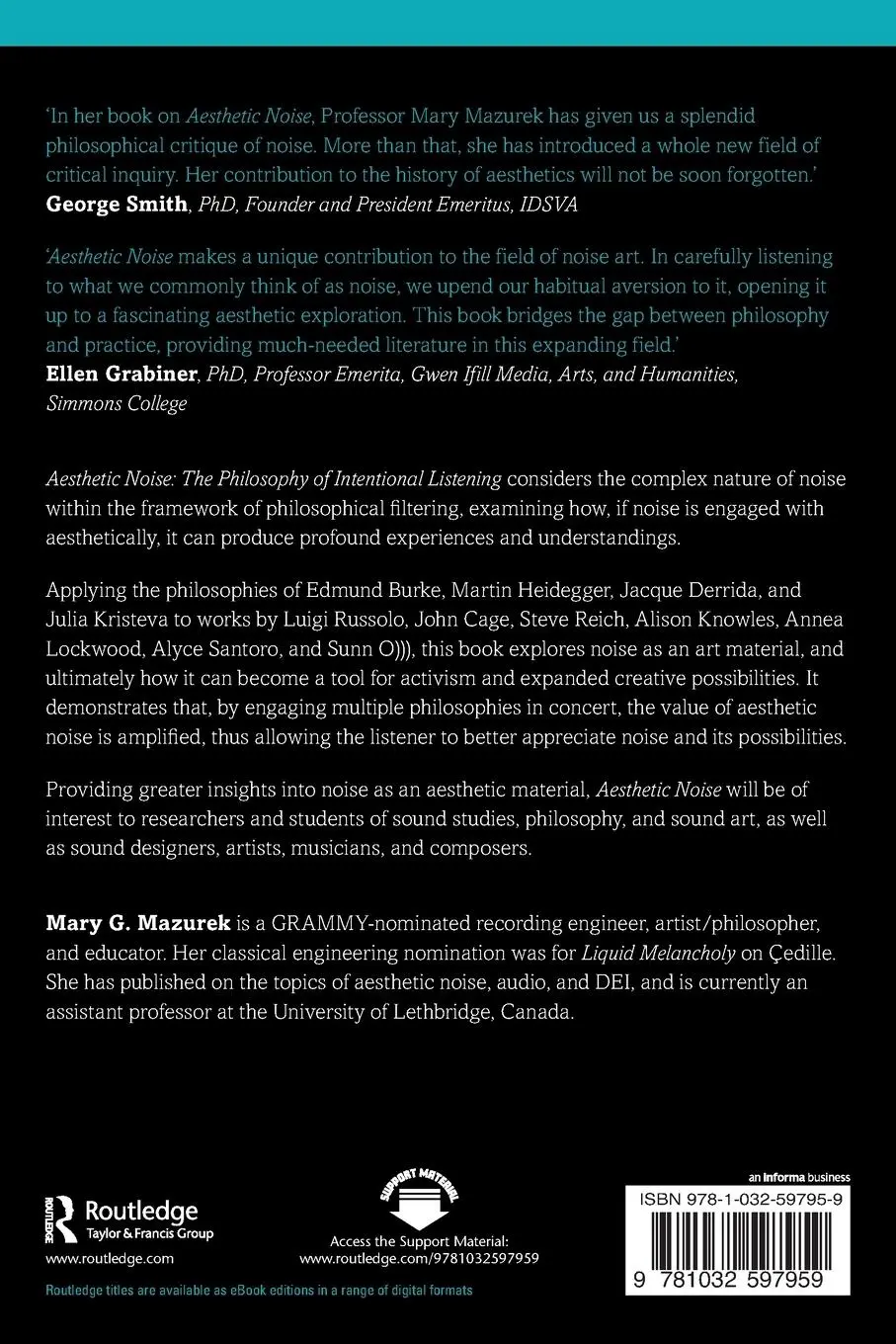 Rückseite: 9781032597959 | Aesthetic Noise | The Philosophy of Intentional Listening | Mazurek