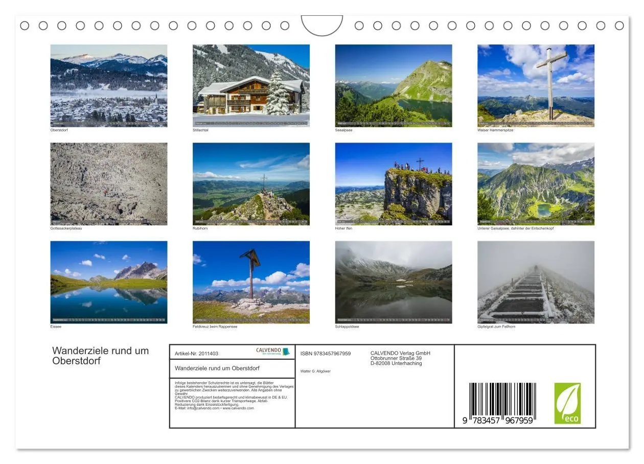 Bild: 9783457967959 | Wanderziele rund um Oberstdorf (Wandkalender 2026 DIN A4 quer),...