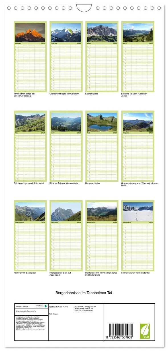 Bild: 9783516507959 | Familienplaner 2026 - Bergerlebnisse im Tannheimer Tal mit 5...