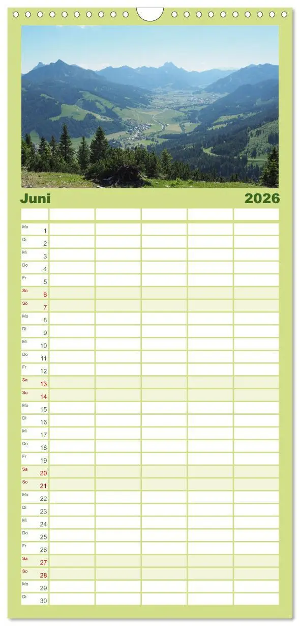 Bild: 9783516507959 | Familienplaner 2026 - Bergerlebnisse im Tannheimer Tal mit 5...
