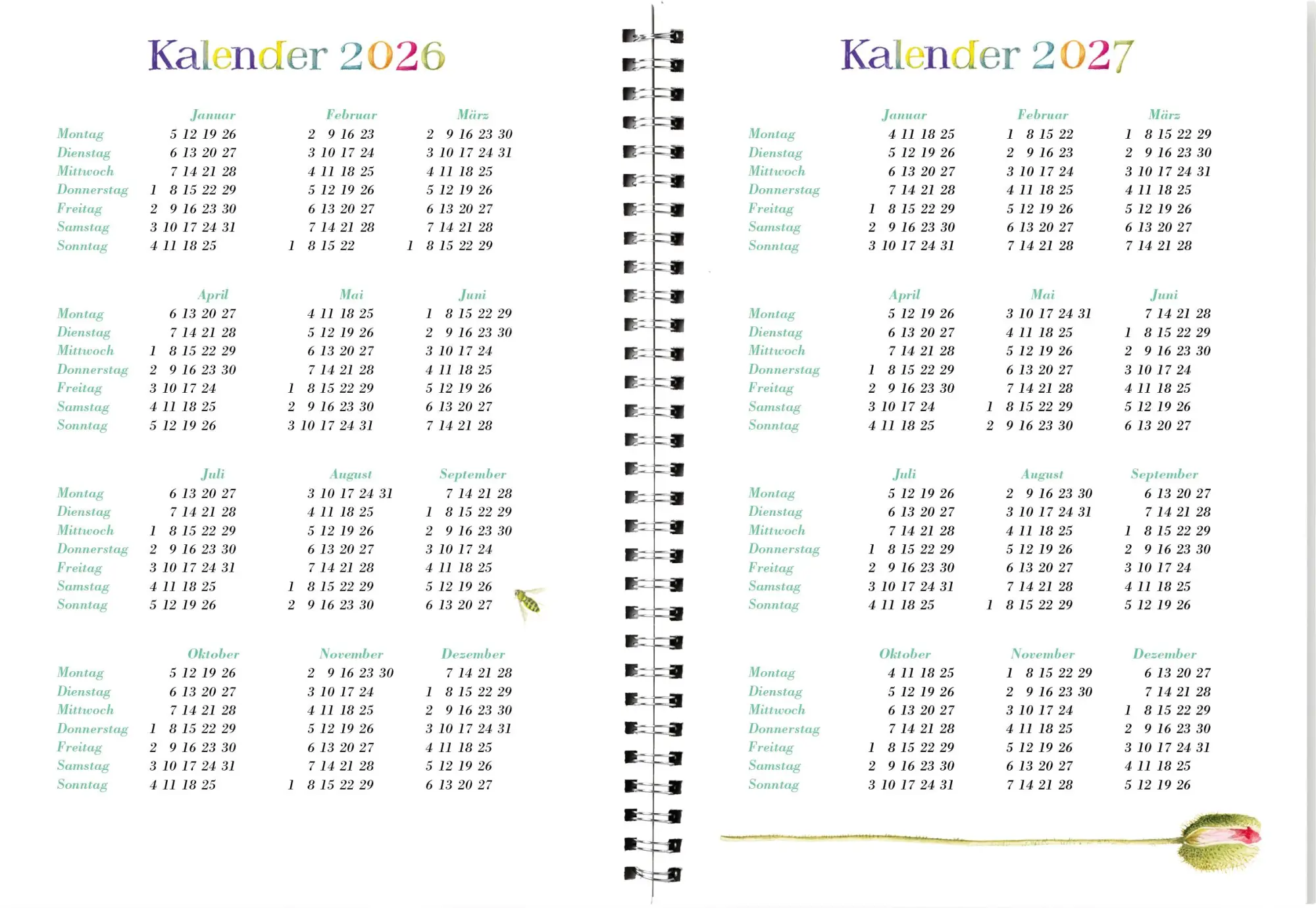 Bild: 9783784357959 | Naturkalender 2026 | Marjolein Bastin | Kalender | 128 S. | Deutsch