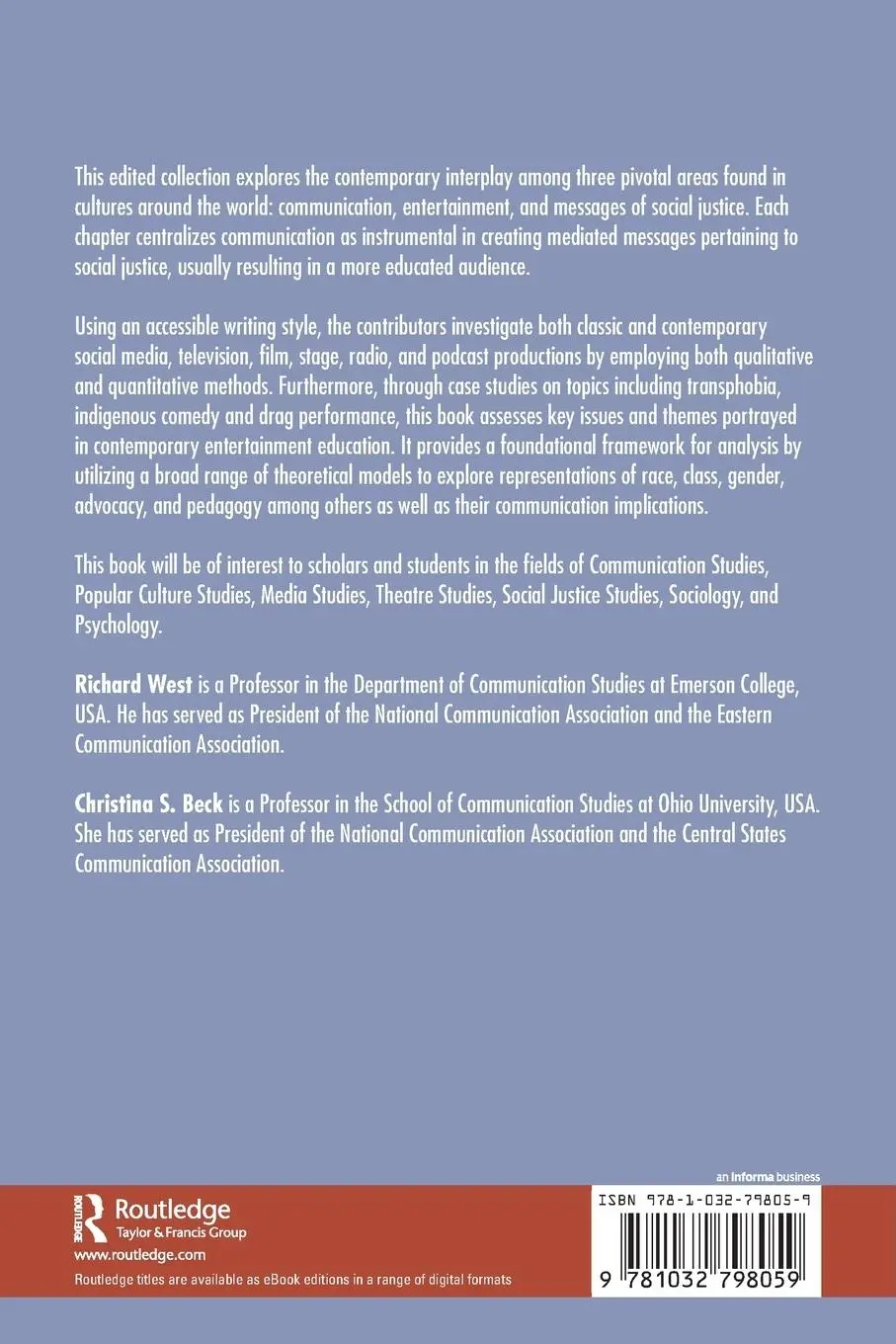 Rückseite: 9781032798059 | Communication, Entertainment, and Messages of Social Justice | Buch