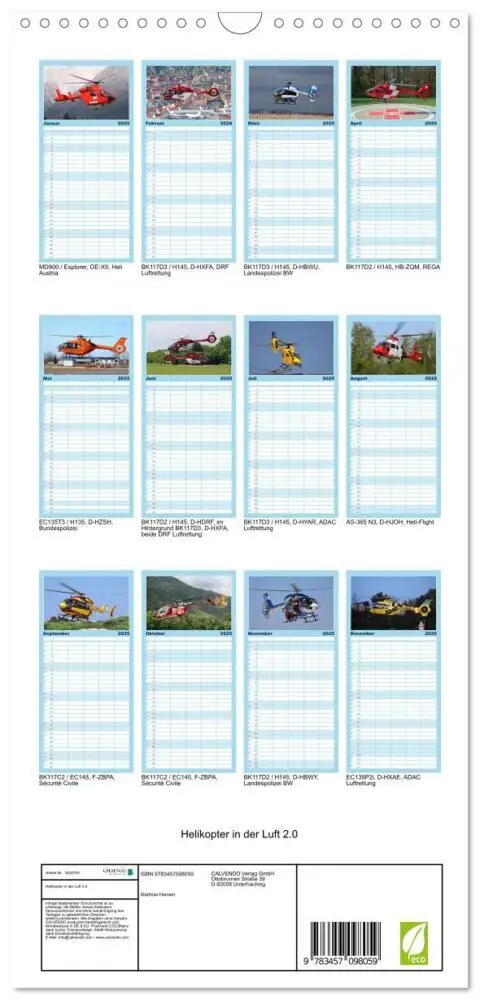 Bild: 9783457098059 | Familienplaner 2025 - Helikopter in der Luft 2.0 mit 5 Spalten...