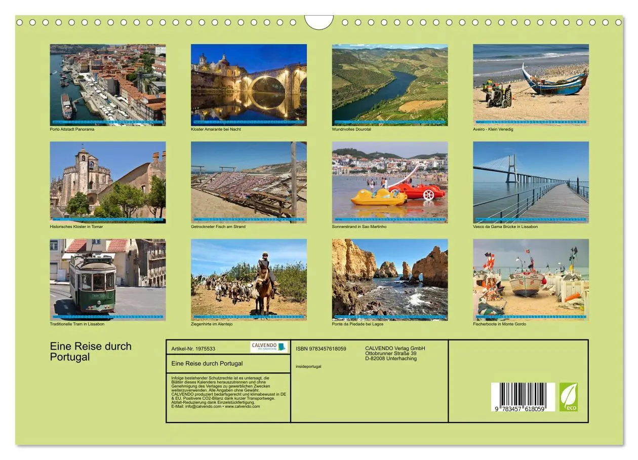 Bild: 9783457618059 | Eine Reise durch Portugal (Wandkalender 2026 DIN A3 quer), CALVENDO...