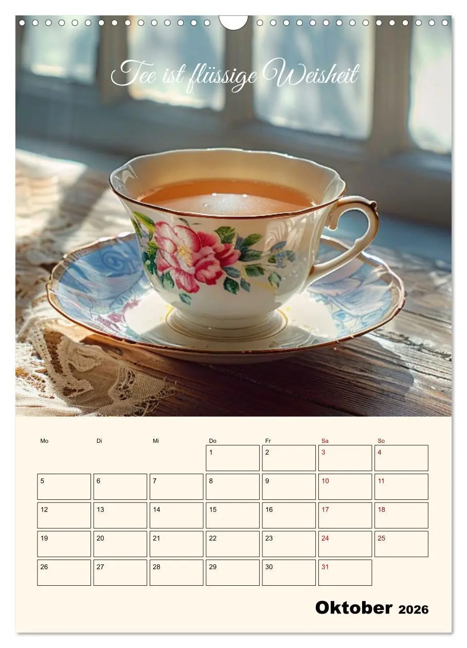 Bild: 9783516258059 | Du, mein geliebter Tee (Wandkalender 2026 DIN A3 hoch), CALVENDO...