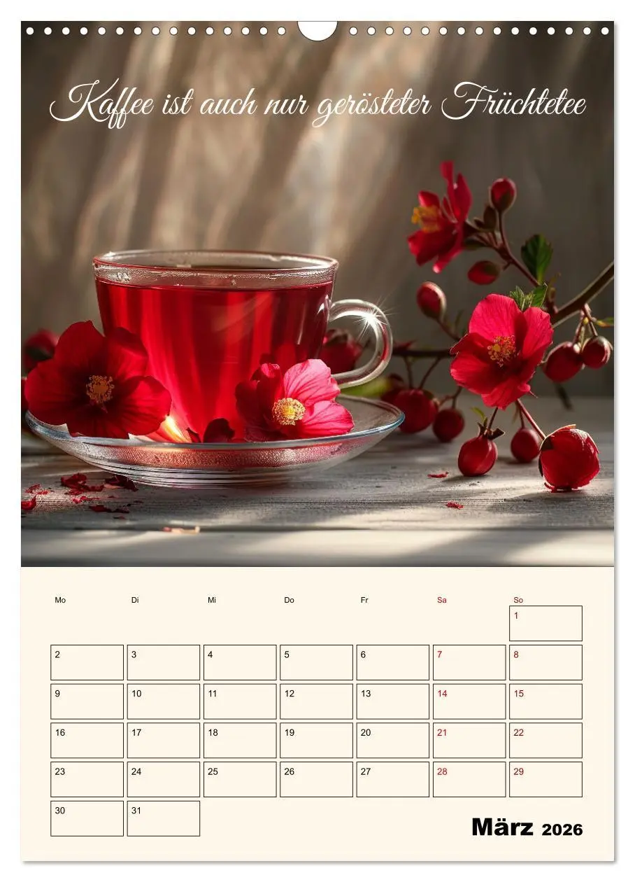 Bild: 9783516258059 | Du, mein geliebter Tee (Wandkalender 2026 DIN A3 hoch), CALVENDO...