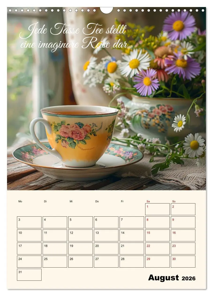 Bild: 9783516258059 | Du, mein geliebter Tee (Wandkalender 2026 DIN A3 hoch), CALVENDO...