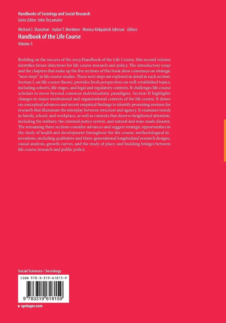 Rückseite: 9783319618159 | Handbook of the Life Course | Volume II | Michael J. Shanahan (u. a.)