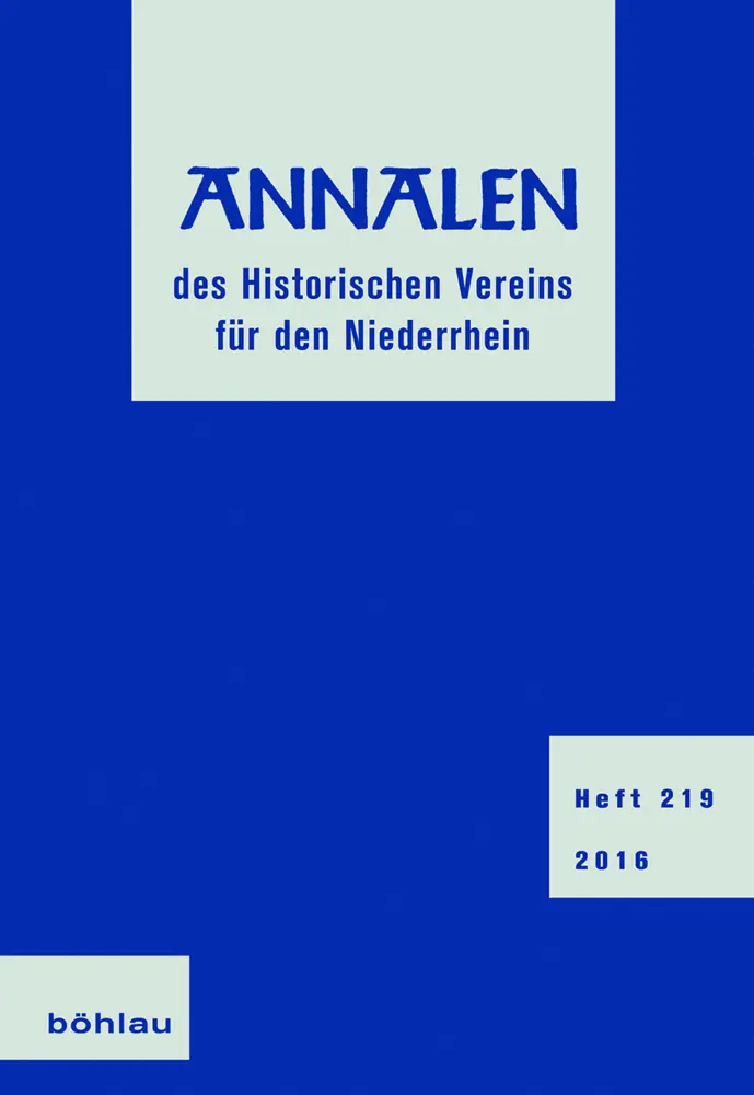 Cover: 9783412508159 | Annalen des Historischen Vereins für den Niederrhein | Heft 219 (2016)