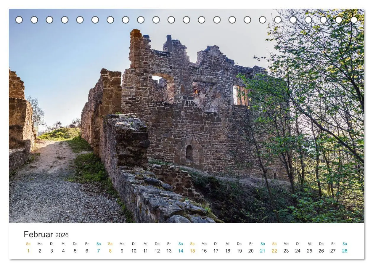 Bild: 9783457778159 | Haßberge - Burgen und Burgruinen (Tischkalender 2026 DIN A5 quer),...
