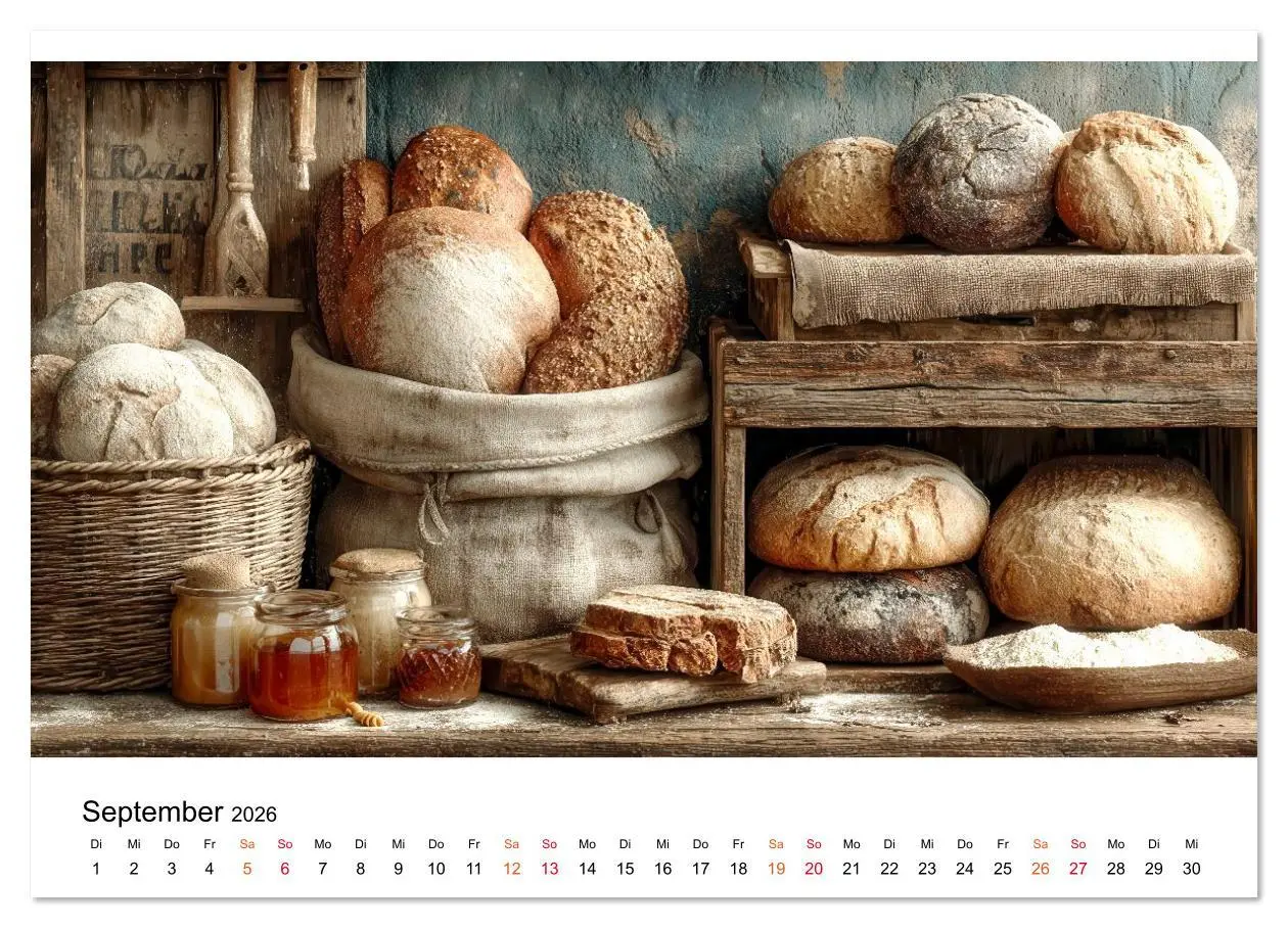 Bild: 9783516628159 | Küchenkalender Brot (Wandkalender 2026 DIN A3 quer), CALVENDO...