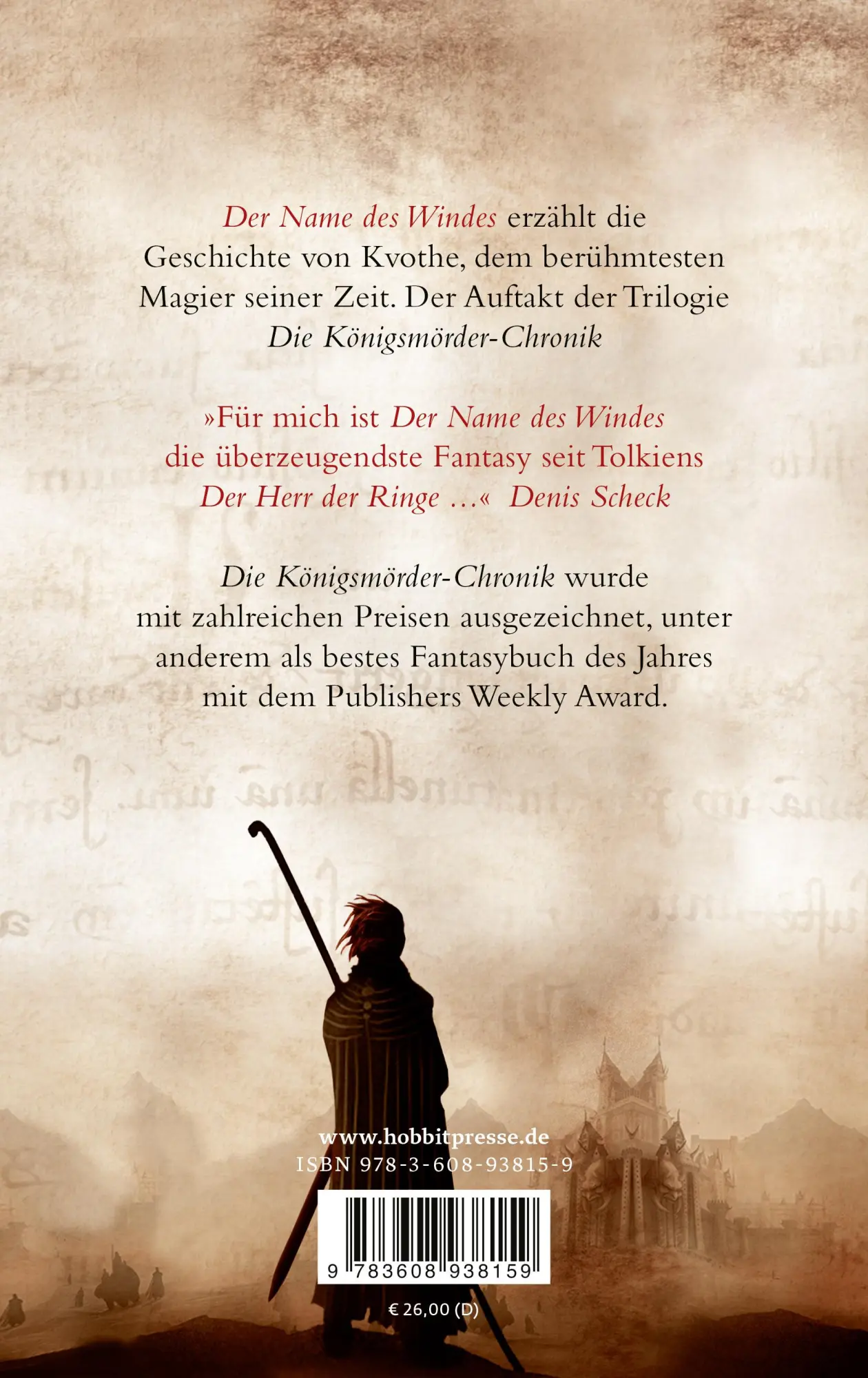 Rückseite: 9783608938159 | Der Name des Windes (Die Königsmörder-Chronik, Bd. 1) | Rothfuss
