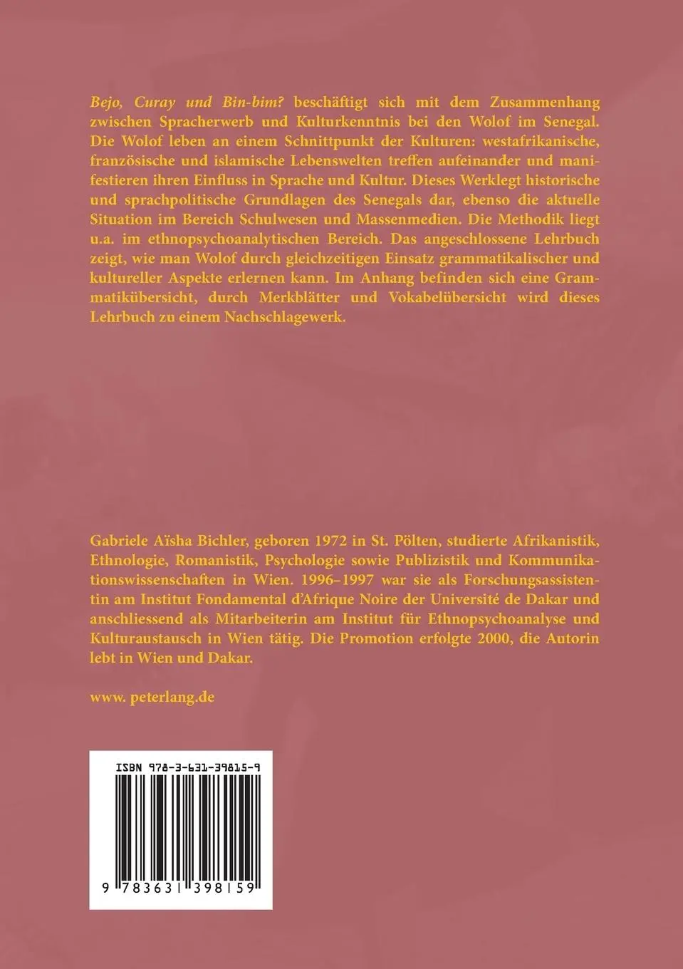 Rückseite: 9783631398159 | Bejo, Curay und Bin-Bim? | Gabriele-Aisha Bichler | Taschenbuch | 2003
