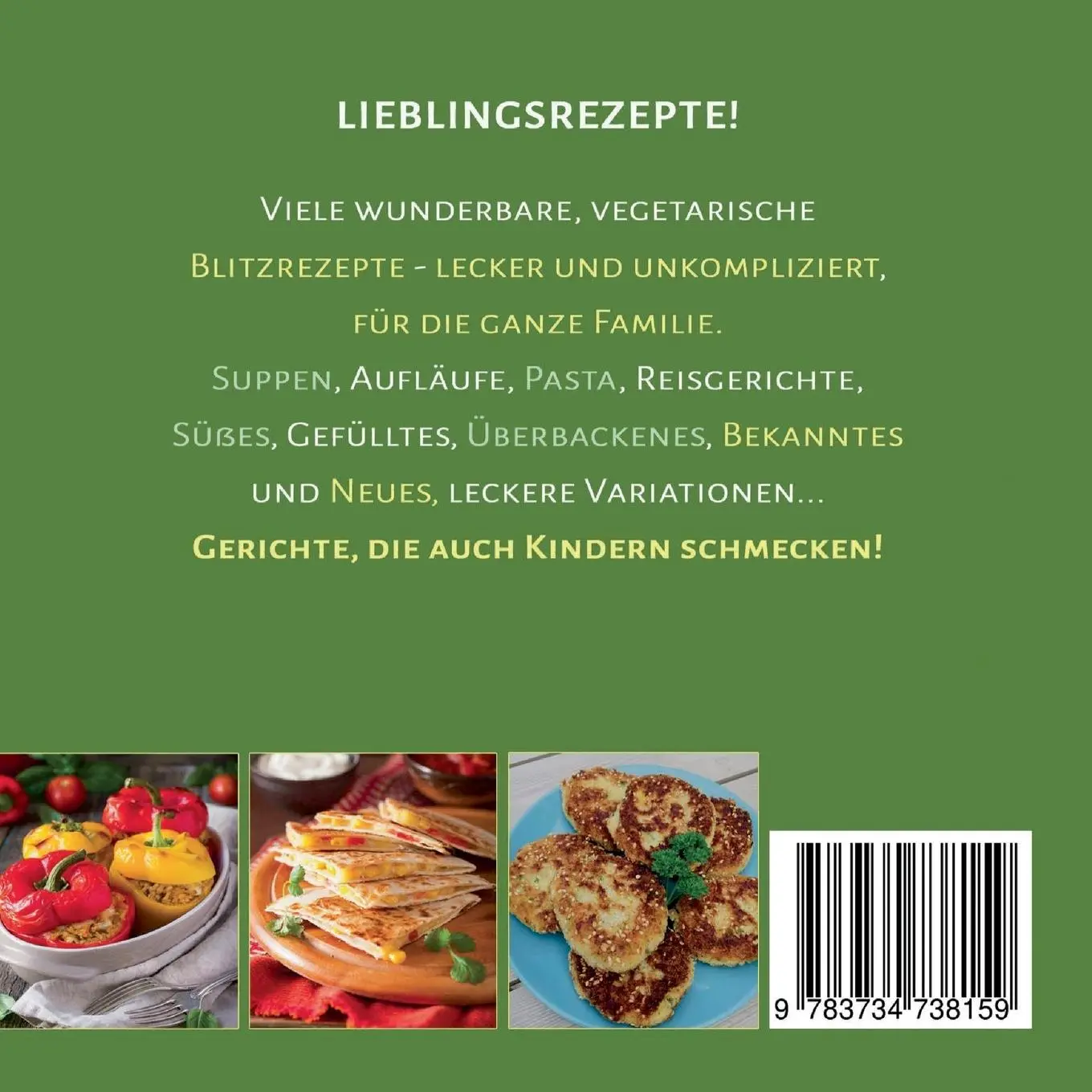 Rückseite: 9783734738159 | Vegetarisch Kochen für die Familie - Gesamtband | Emilia Hoffmann