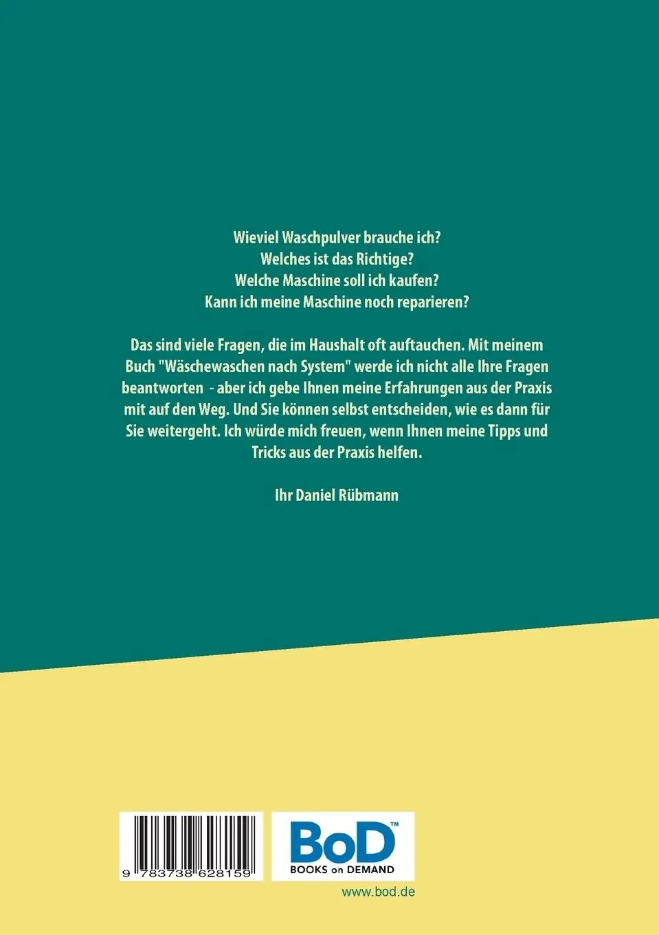 Rückseite: 9783738628159 | Wäschewaschen nach System | Daniel Rübmann | Taschenbuch | 80 S.