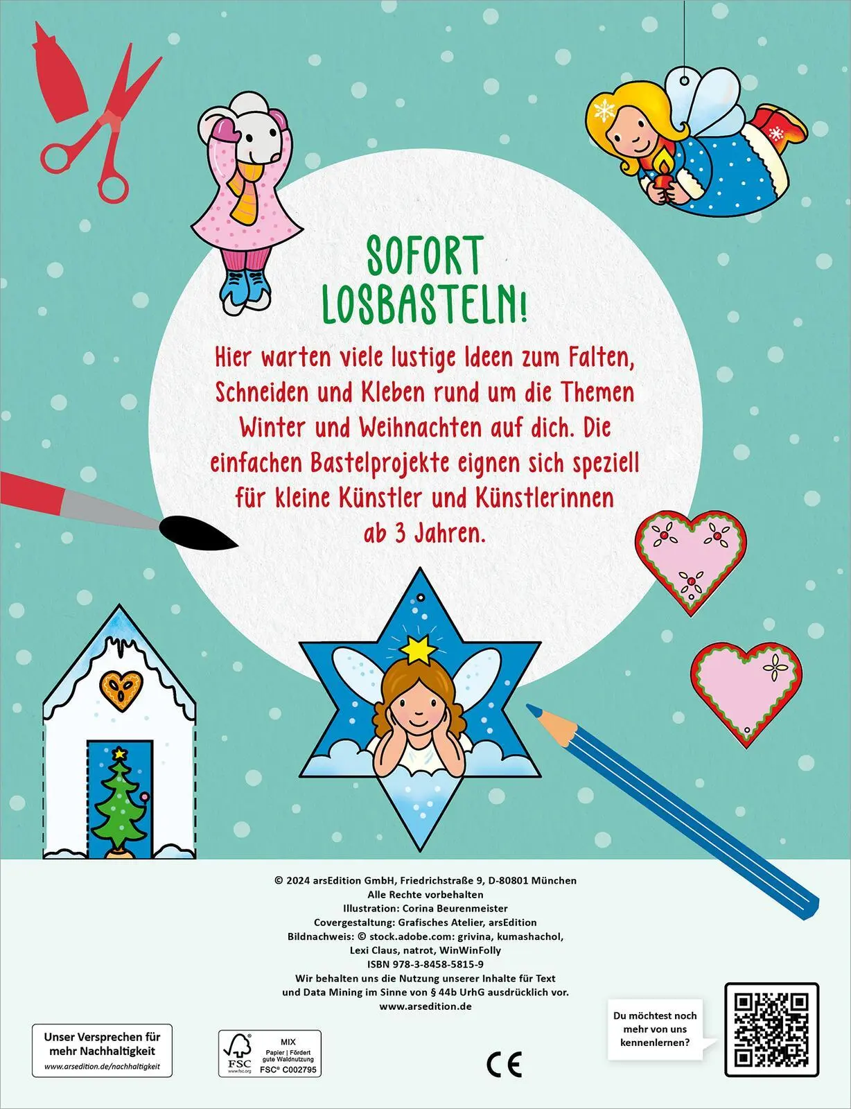 Rückseite: 9783845858159 | Mein erstes großes Winter-Bastelheft | Schneiden &amp; Kleben | Broschüre