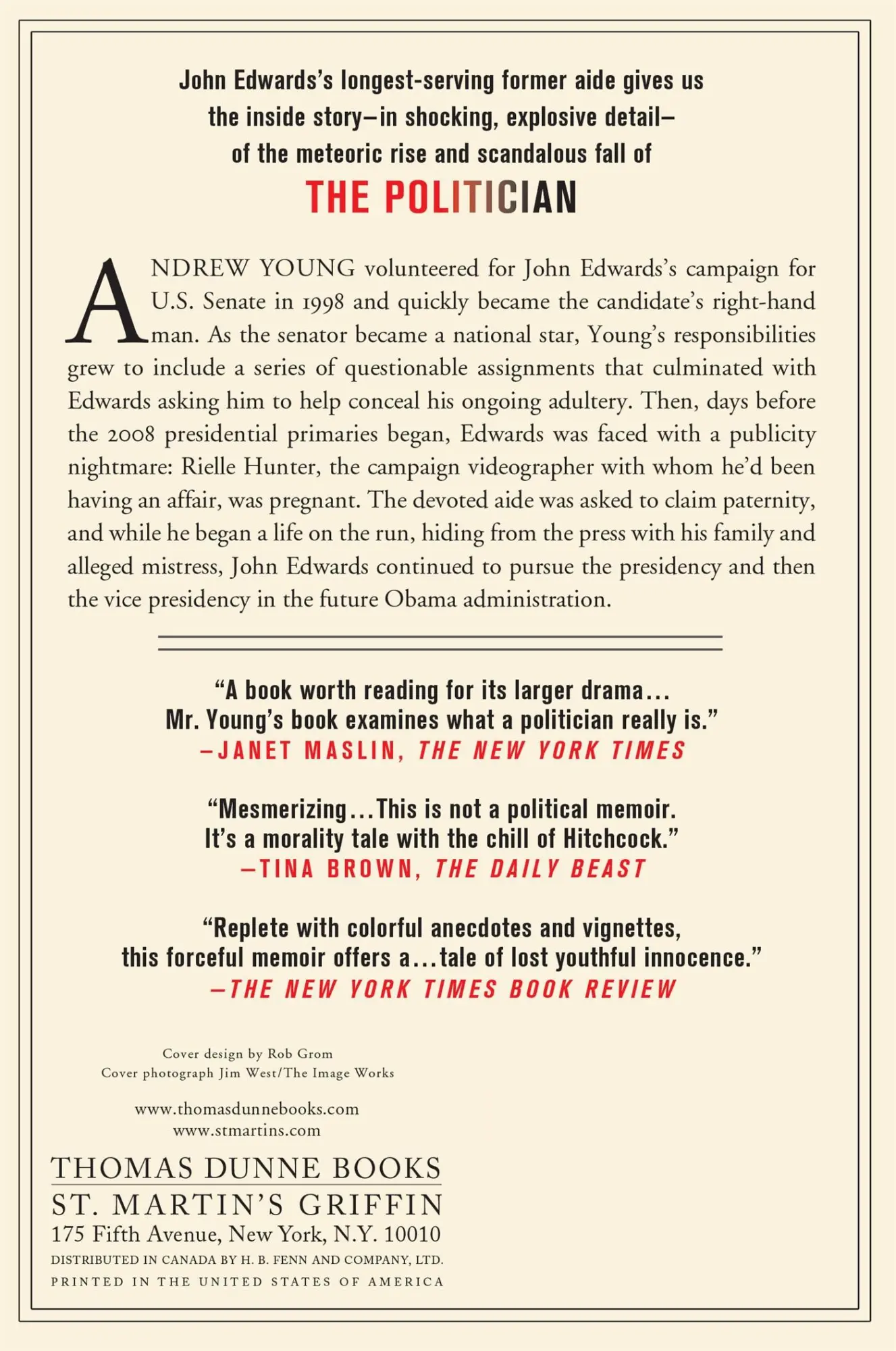 Rückseite: 9780312668259 | The Politician | Andrew Young | Taschenbuch | Kartoniert / Broschiert