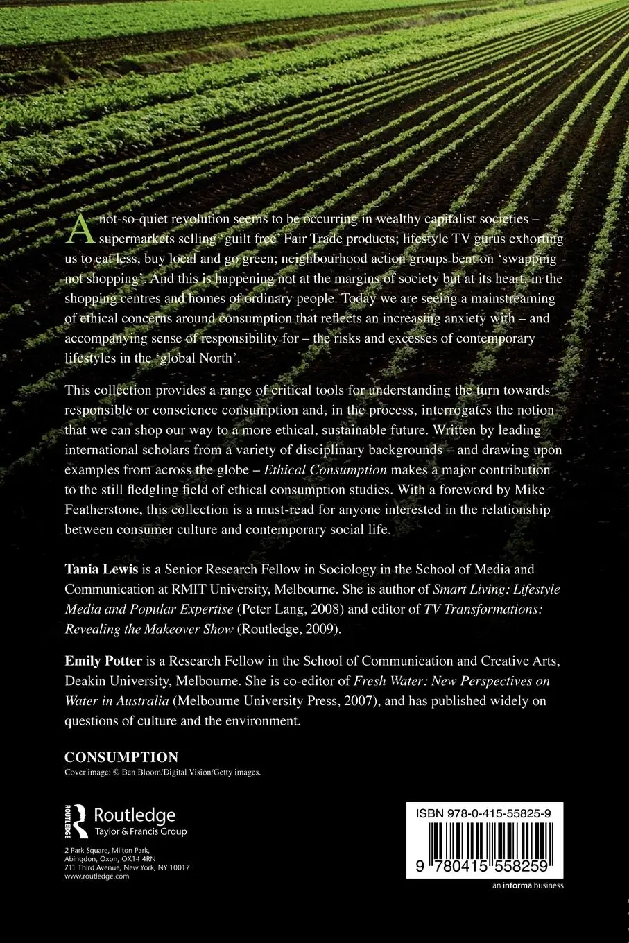 Rückseite: 9780415558259 | Ethical Consumption | A Critical Introduction | Tania Lewis (u. a.)