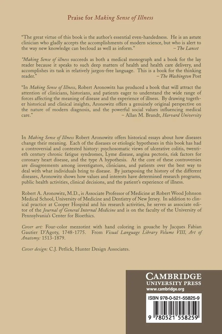 Rückseite: 9780521558259 | Making Sense of Illness | Science, Society and Disease | Aronowitz