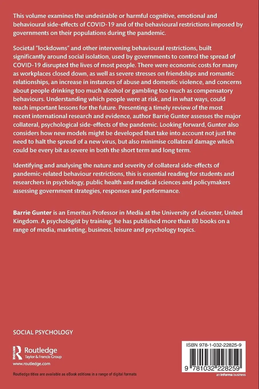 Rückseite: 9781032228259 | Psychological Impact of Behaviour Restrictions During the Pandemic
