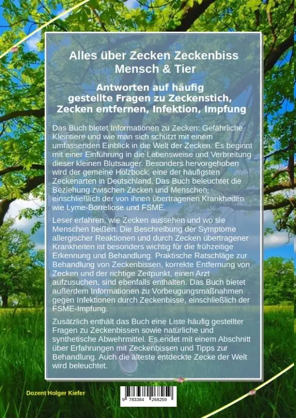 Rückseite: 9783384268259 | Alles über Zecken Zeckenbiss Mensch &amp; Tier | Holger Kiefer | Buch