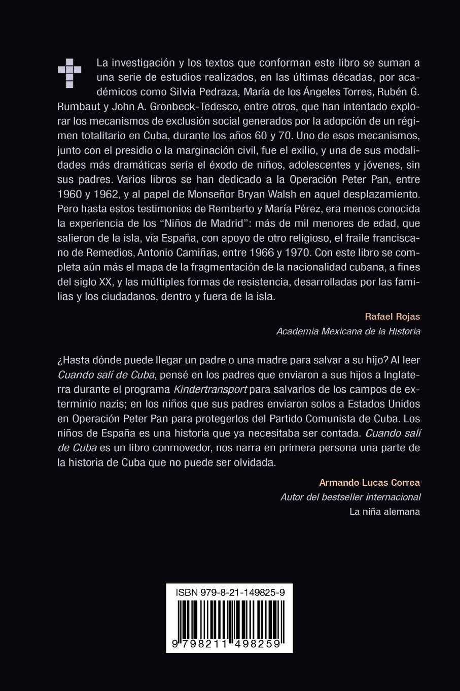 Rückseite: 9798211498259 | Cuando salí de Cuba | Remberto Pérez María Pérez | Taschenbuch | 2023