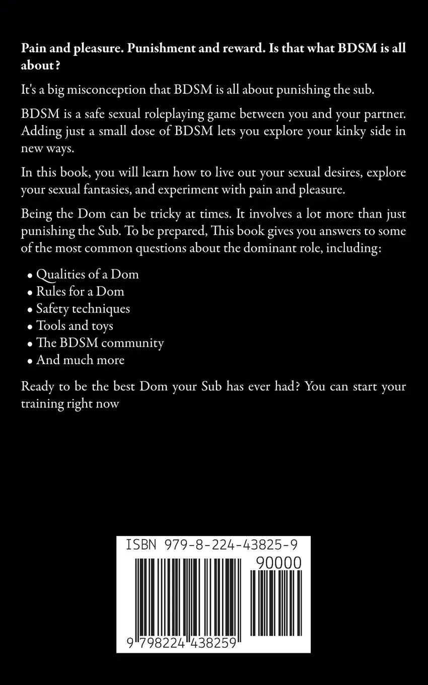 Rückseite: 9798224438259 | BDSM For Beginners | A How To-Training Guide for the Dominant Role