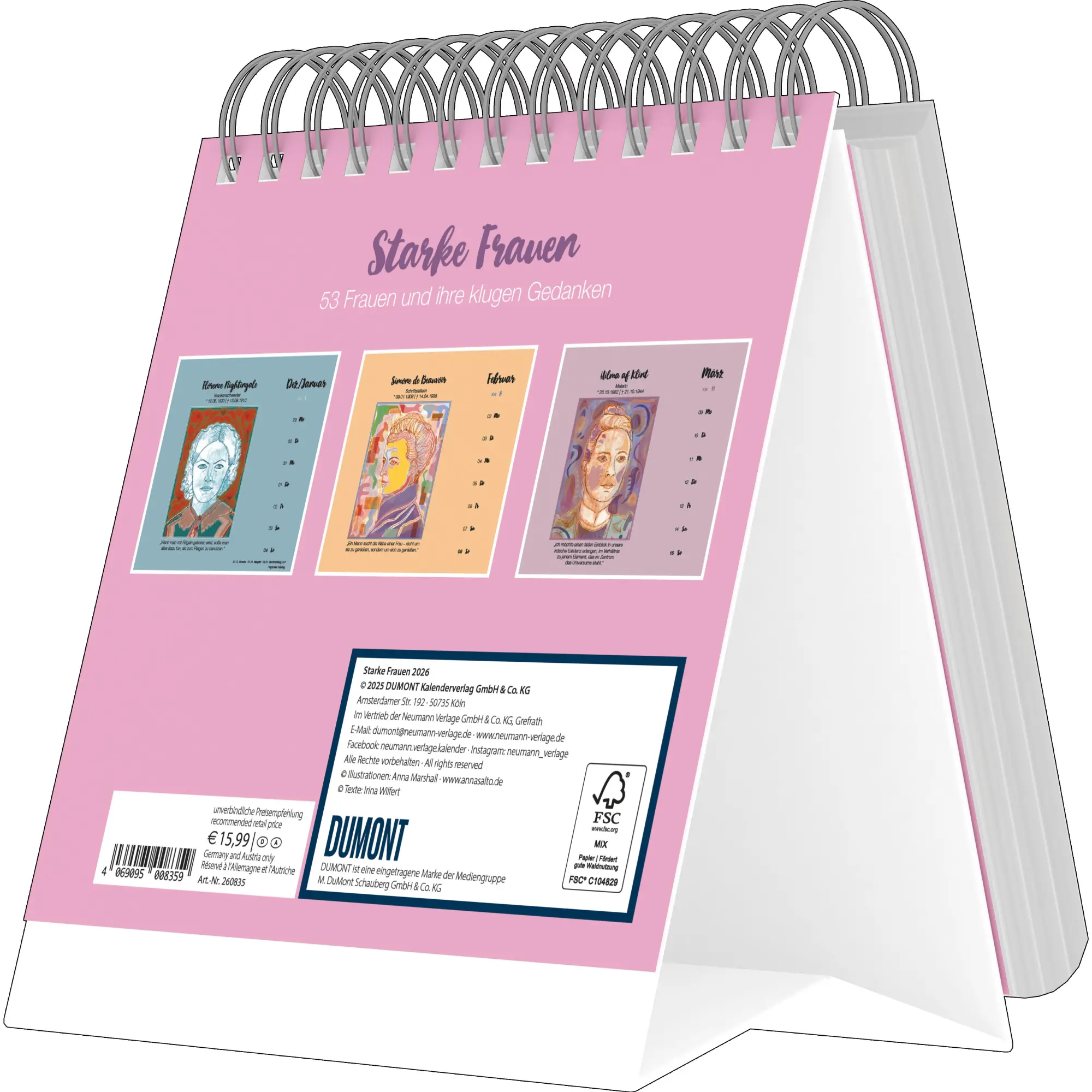 Bild: 4069095008359 | Starke Frauen 2026 - Tischaufstellkalender mit 53 Motiven und...