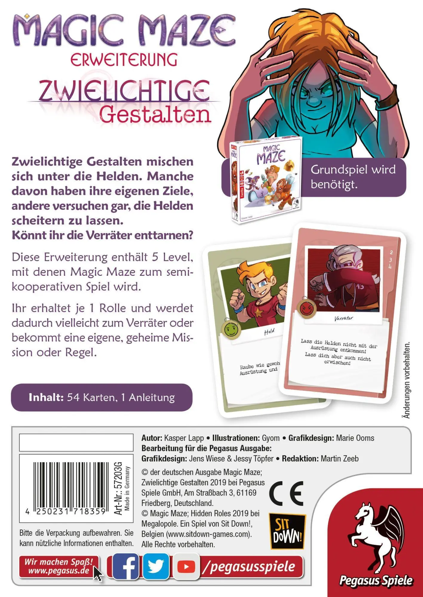 Bild: 4250231718359 | Magic Maze: Zwielichtige Gestalten [Erweiterung] | Kasper Lapp | Spiel