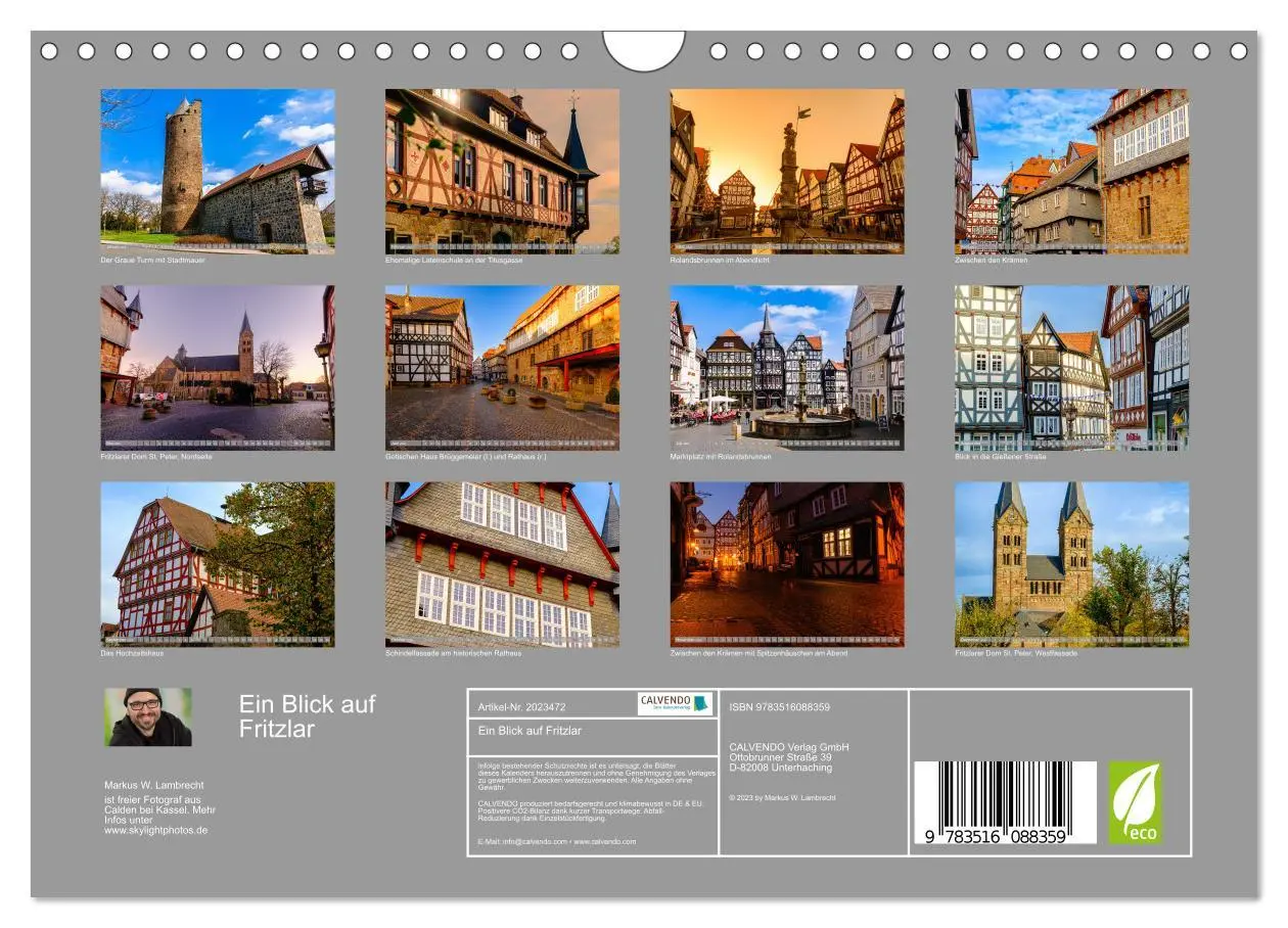 Bild: 9783516088359 | Ein Blick auf Fritzlar (Wandkalender 2026 DIN A4 quer), CALVENDO...