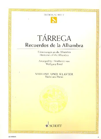 Cover: 9790001168359 | Recuerdos de la Alhambra | Erinnerungen an die Alhambra | Tárrega