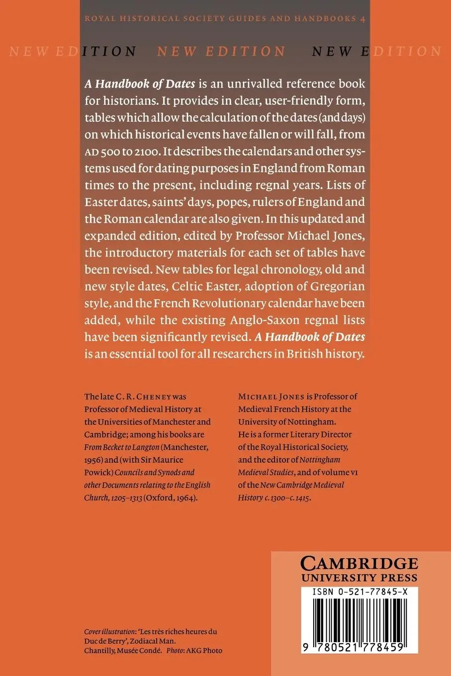 Rückseite: 9780521778459 | A Handbook of Dates | For Students of British History | C. R. Cheney