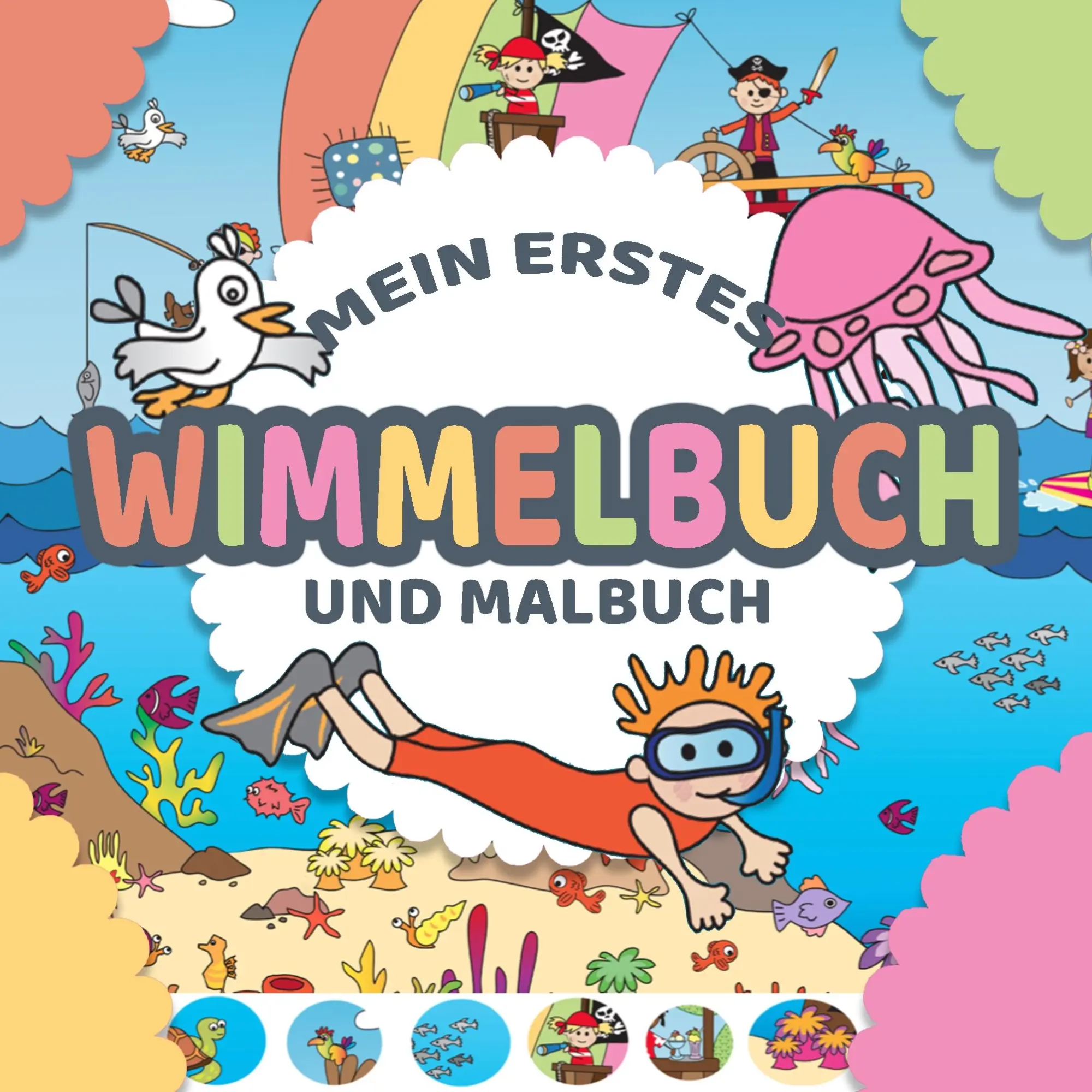 Cover: 9783748118459 | Mein erstes Wimmelbuch und Malbuch für Kinder in einem -...