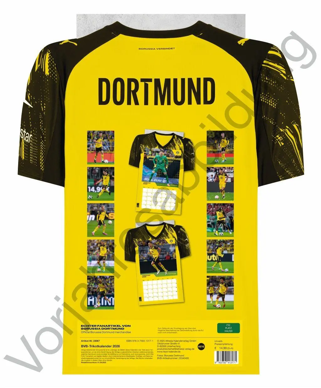 Rückseite: 9783756418459 | BVB Trikotkalender 2027 | Heye | Kalender | Bundesliga Kalender Heye