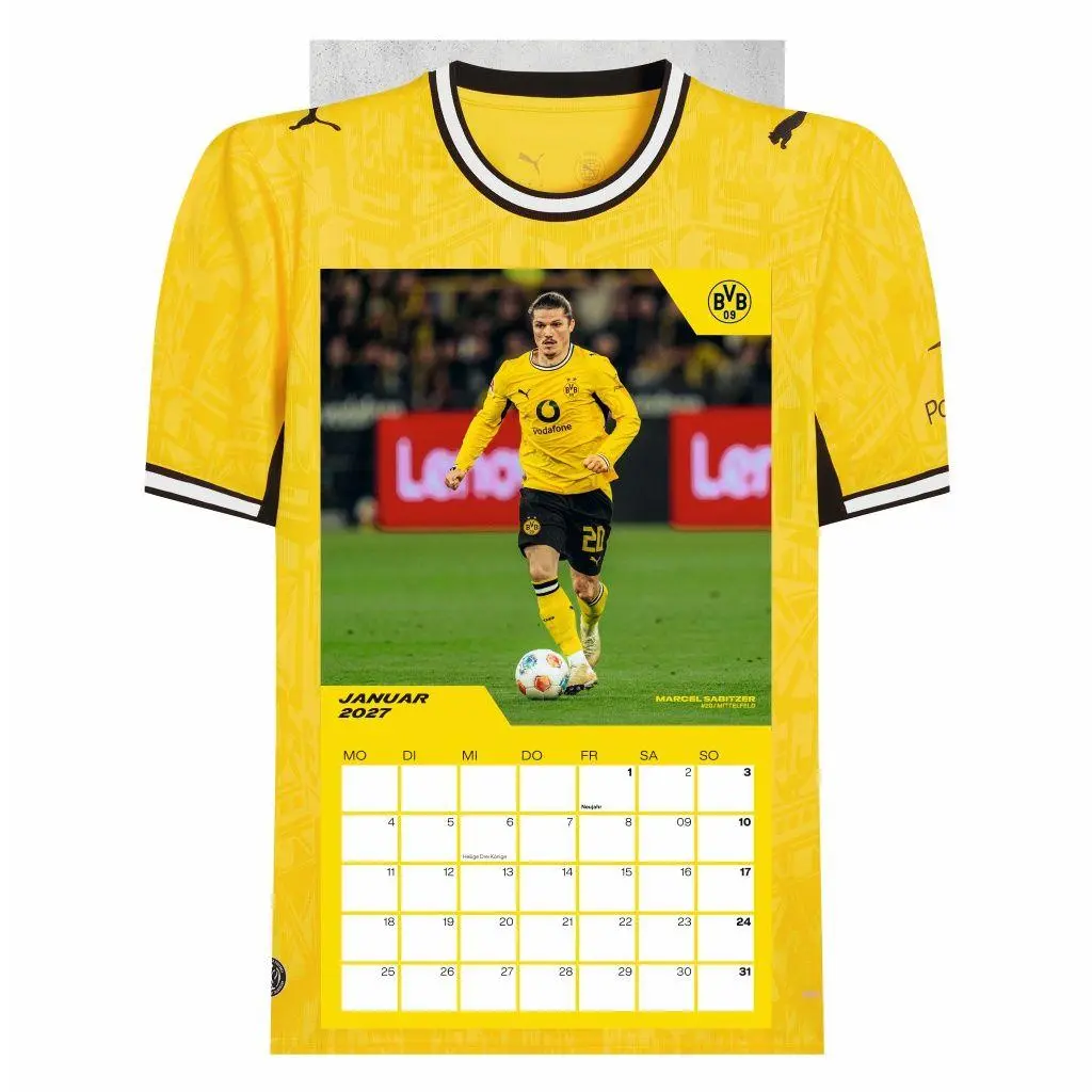 Bild: 9783756418459 | BVB Trikotkalender 2027 | Heye | Kalender | Bundesliga Kalender Heye
