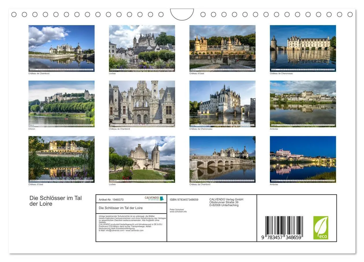 Bild: 9783457348659 | Die Schlösser im Tal der Loire (Wandkalender 2026 DIN A4 quer),...