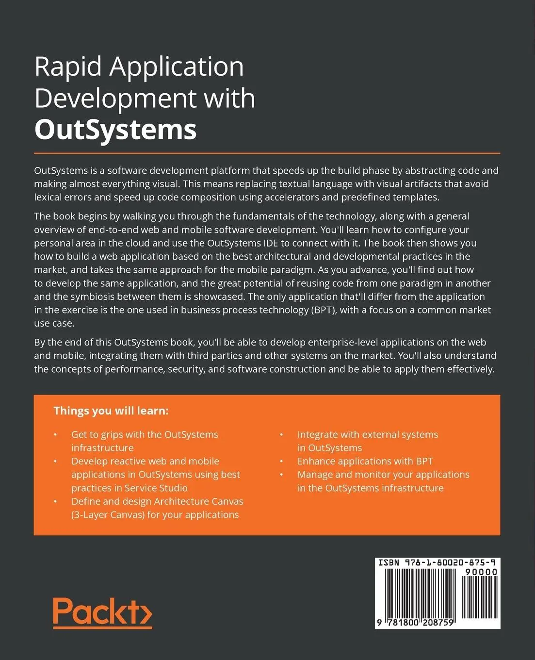 Rückseite: 9781800208759 | Rapid Application Development with OutSystems | Ricardo Pereira | Buch