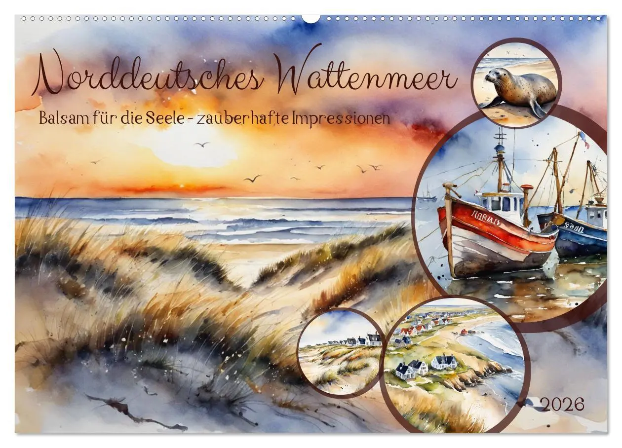 Cover: 9783457408759 | Norddeutsches Wattenmeer (Wandkalender 2026 DIN A2 quer), CALVENDO...
