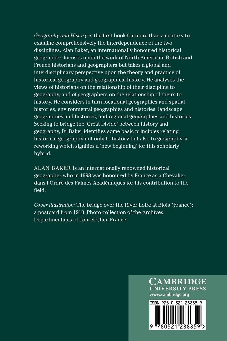Rückseite: 9780521288859 | Geography and History | Bridging the Divide | Alan R. H. Baker | Buch