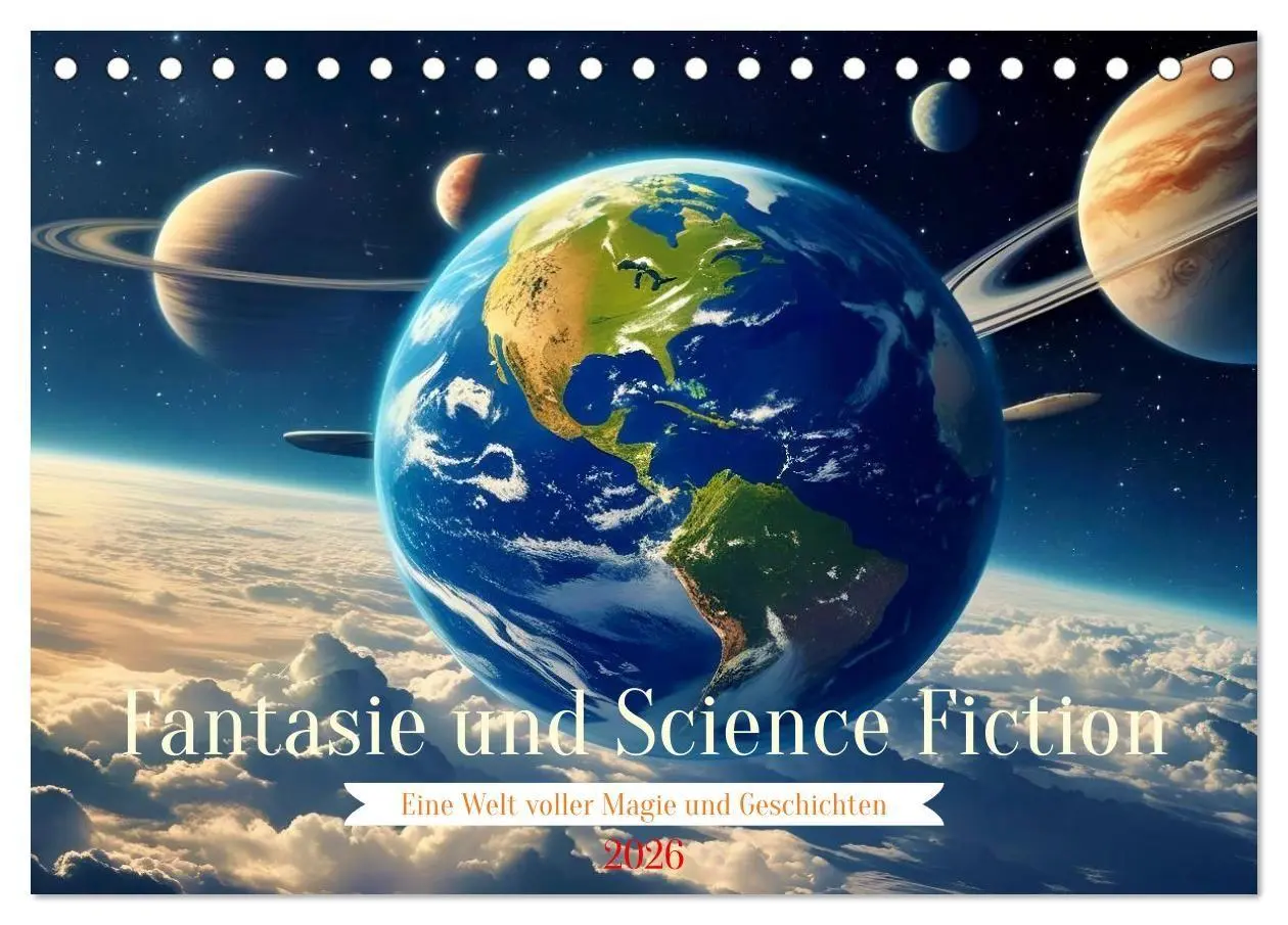 Cover: 9783516658859 | Fantasie und Science Fiction (Tischkalender 2026 DIN A5 quer),...