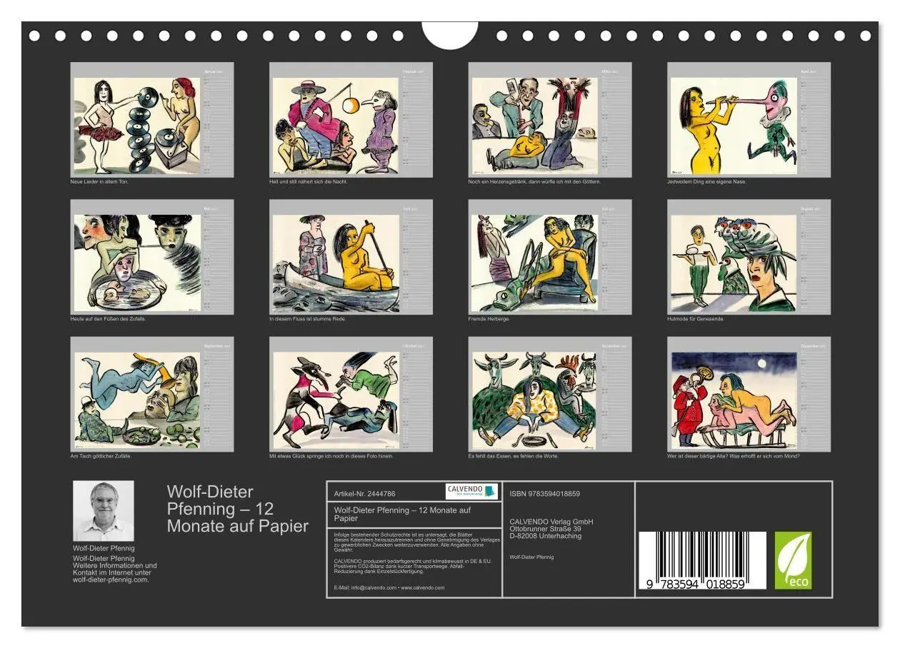 Bild: 9783594018859 | Wolf-Dieter Pfenning - 12 Monate auf Papier (Wandkalender 2027 DIN...