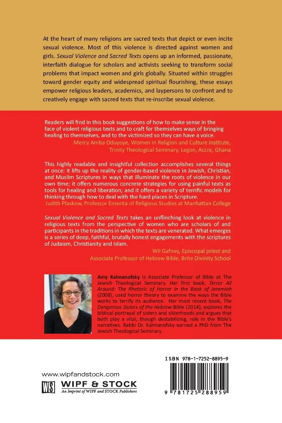 Rückseite: 9781725288959 | Sexual Violence and Sacred Texts | Amy Kalmanofsky | Taschenbuch
