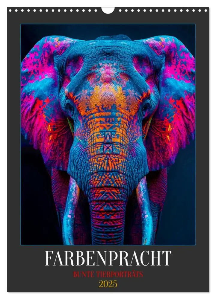 Cover: 9783383828959 | Farbenpracht - Bunte Tierporträts (Wandkalender 2025 DIN A3 hoch),...