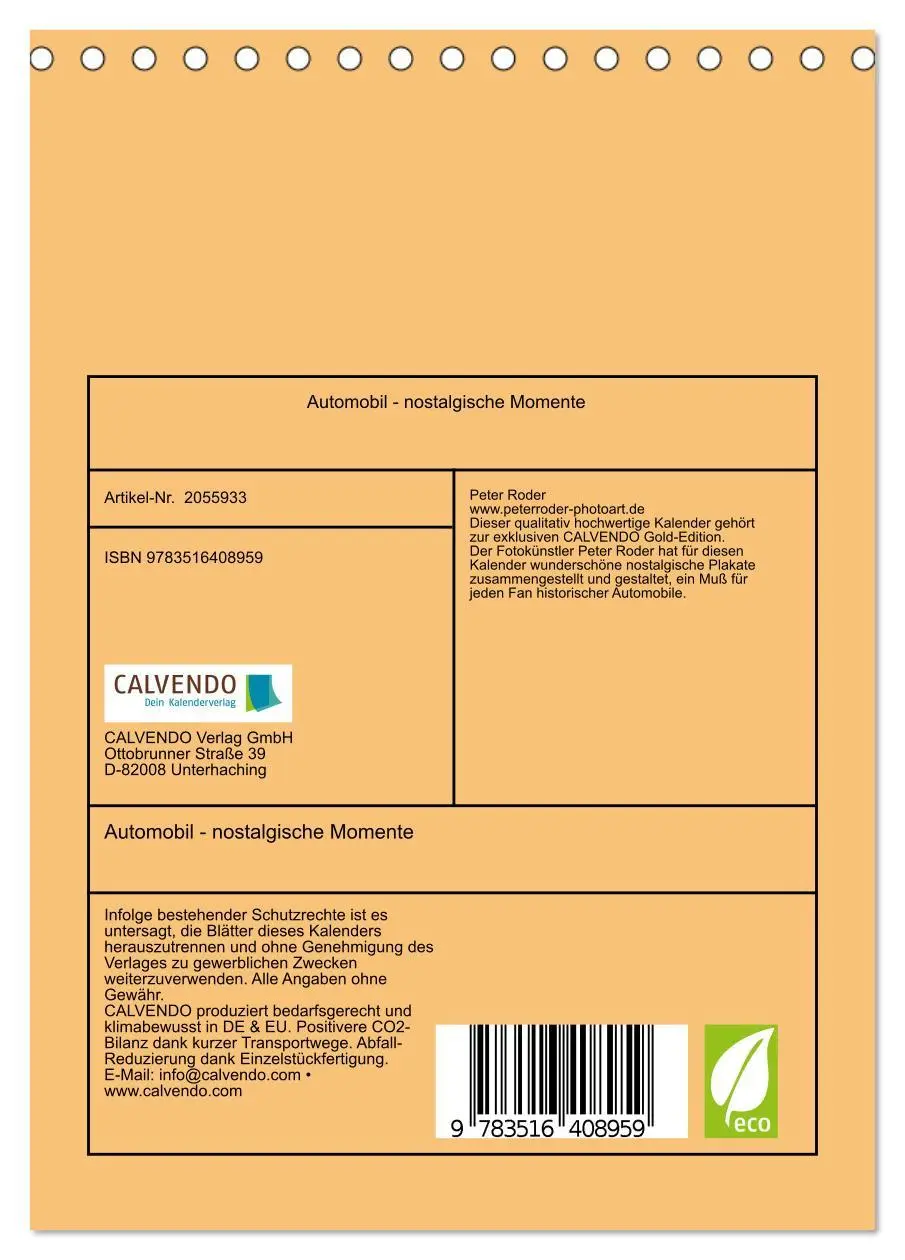 Bild: 9783516408959 | Automobil - nostalgische Momente (Tischkalender 2026 DIN A5 hoch),...