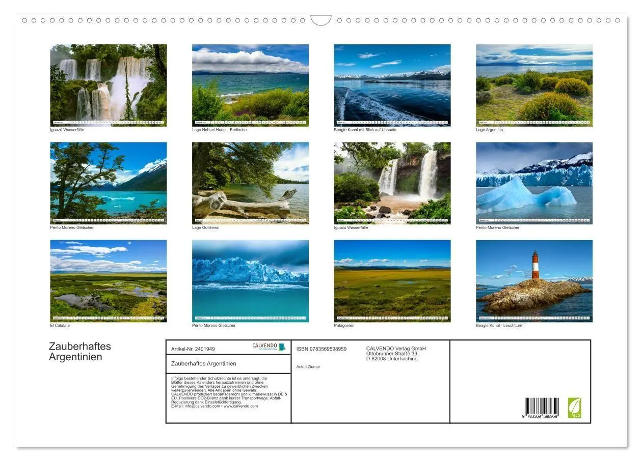 Bild: 9783569598959 | Zauberhaftes Argentinien (Wandkalender 2027 DIN A2 quer), CALVENDO...