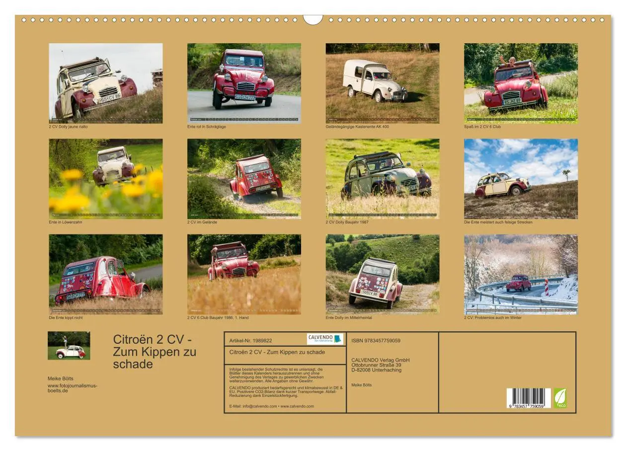 Bild: 9783457759059 | Citroën 2 CV - Zum Kippen zu schade (Wandkalender 2026 DIN A2...