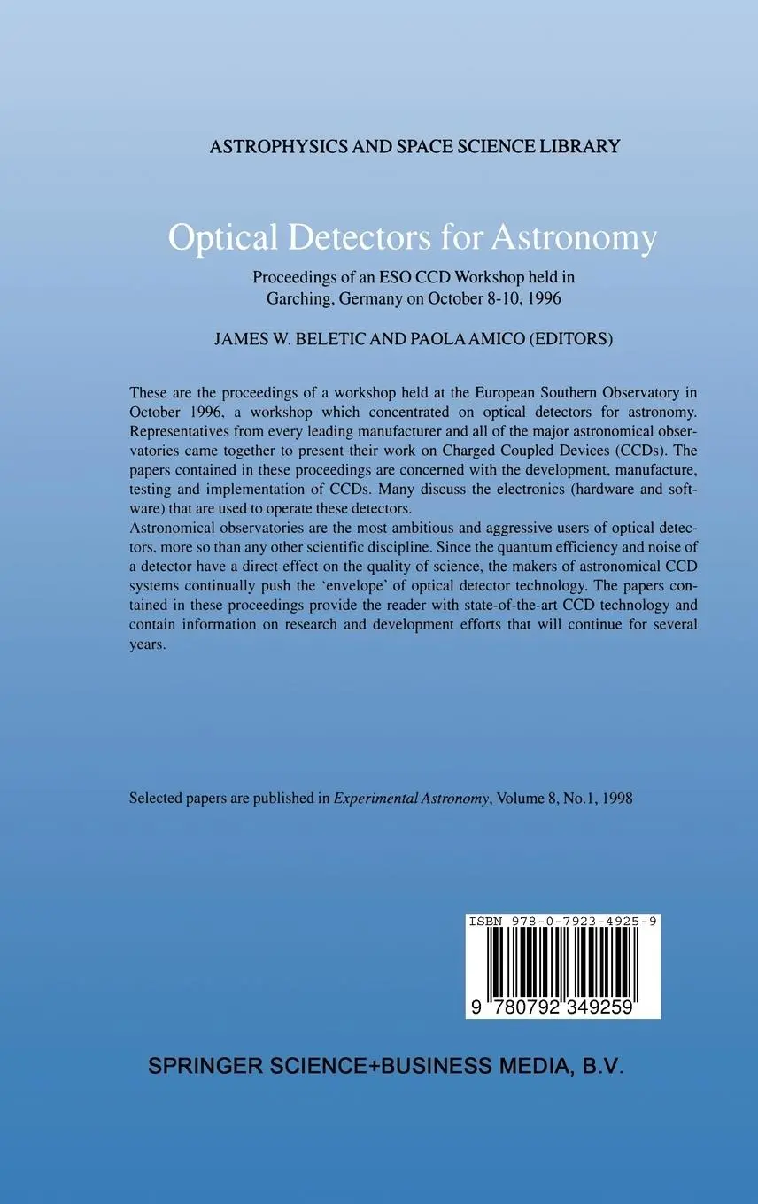 Rückseite: 9780792349259 | Optical Detectors for Astronomy | James W. Beletic (u. a.) | Buch
