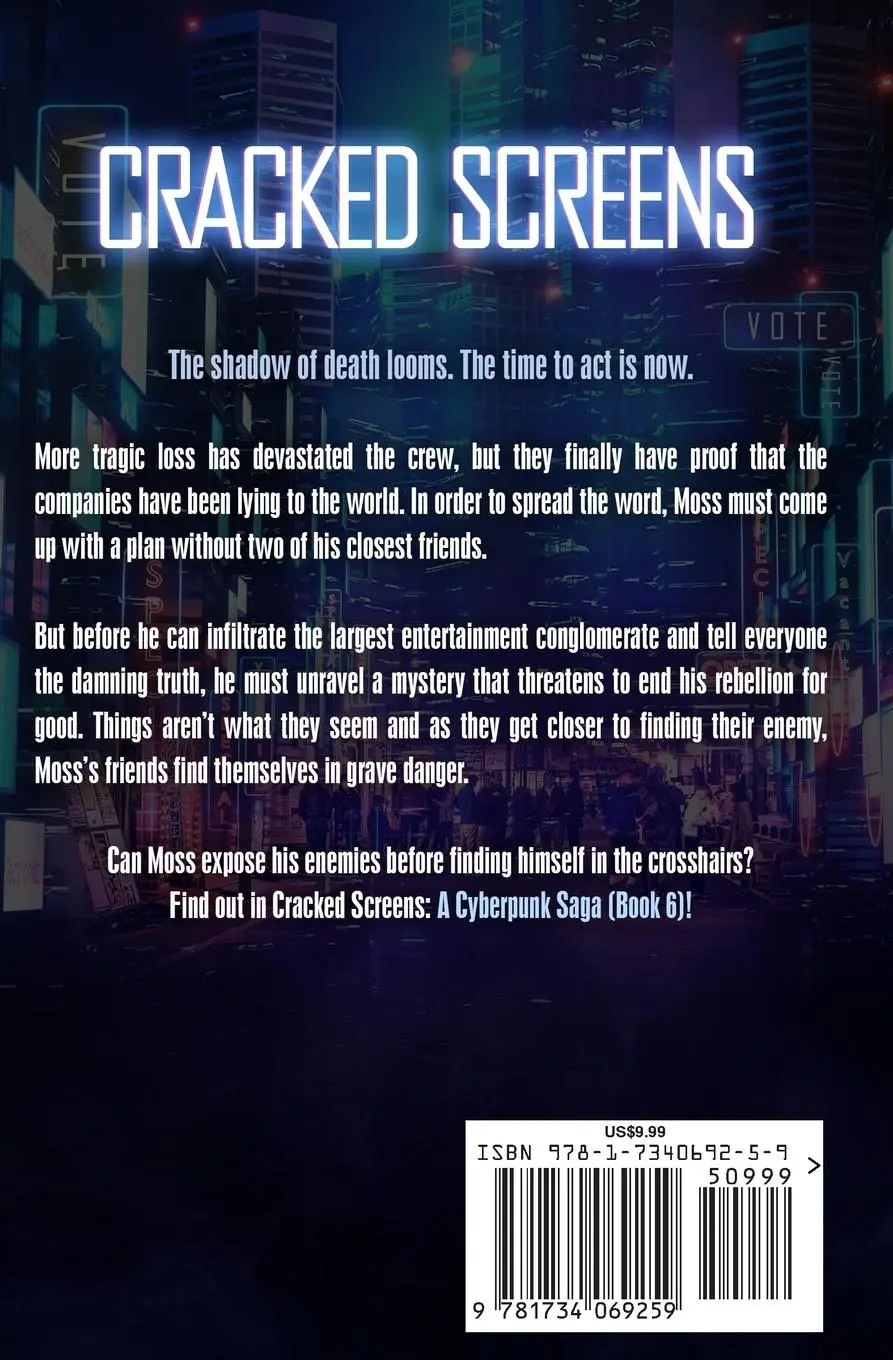 Rückseite: 9781734069259 | Cracked Screens | A Cyberpunk Saga (Book 6) | Matthew A. Goodwin