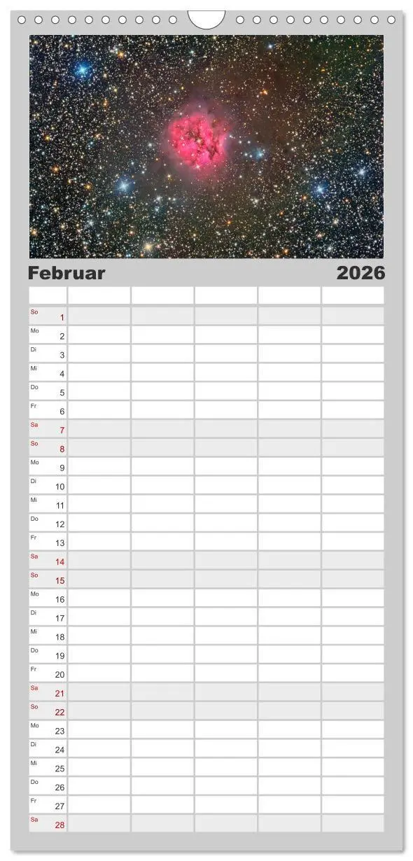 Bild: 9783516519259 | Familienplaner 2026 - Farbiges Weltall mit 5 Spalten (Wandkalender,...