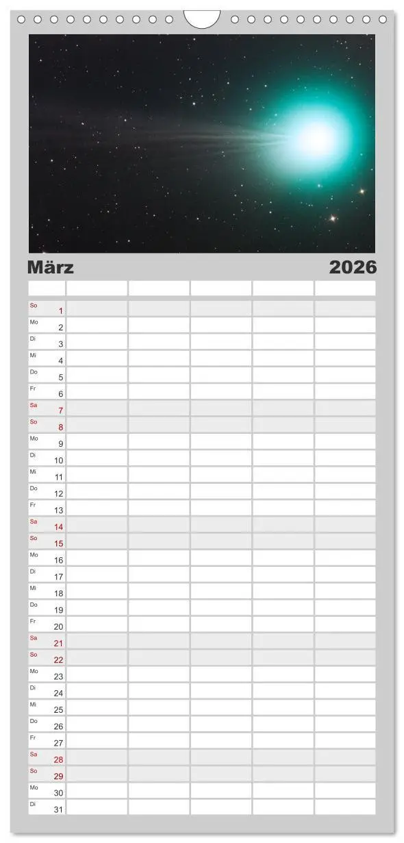 Bild: 9783516519259 | Familienplaner 2026 - Farbiges Weltall mit 5 Spalten (Wandkalender,...